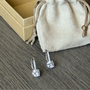 Sterling Silver CZ Drop Earrings